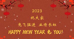 時間流逝的腳步，擋不住我們對過去的回望， 遠方未知的艱苦，奪不走我們對前程的向往。 2023，祝大家兔飛猛進  業(yè)績長虹！